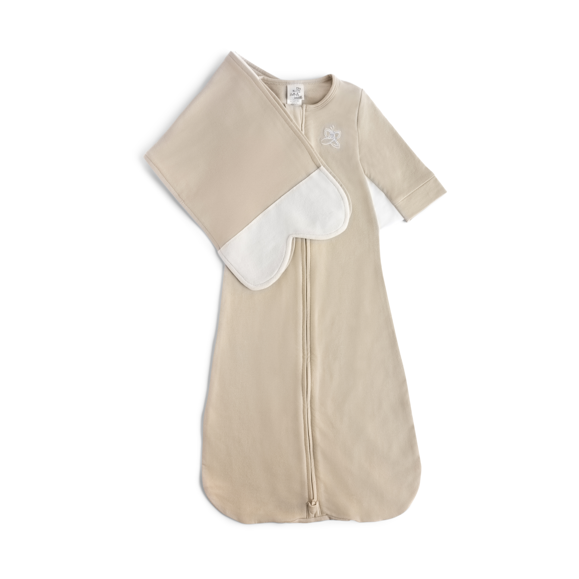 The Butterfly Swaddle Swaddle and Transitional Sleep Sack in One Cozy Oat, Med/Large (12 17