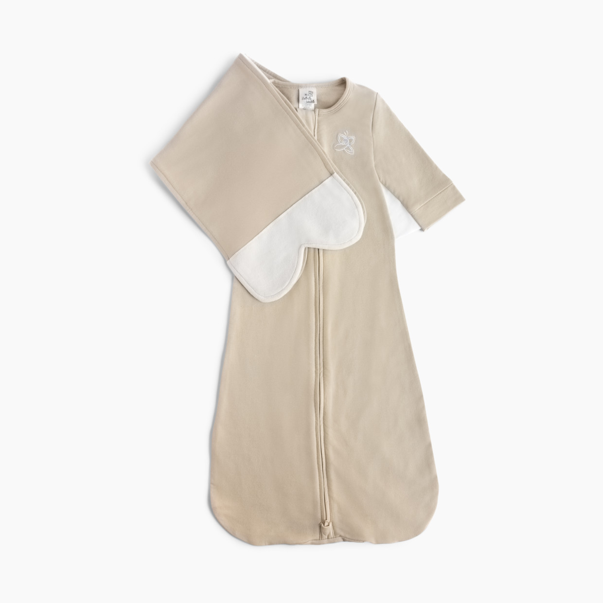 The Butterfly Swaddle Swaddle and Transitional Sleep Sack in One - Cozy Oat, Med/Large (12 -17 Lbs).