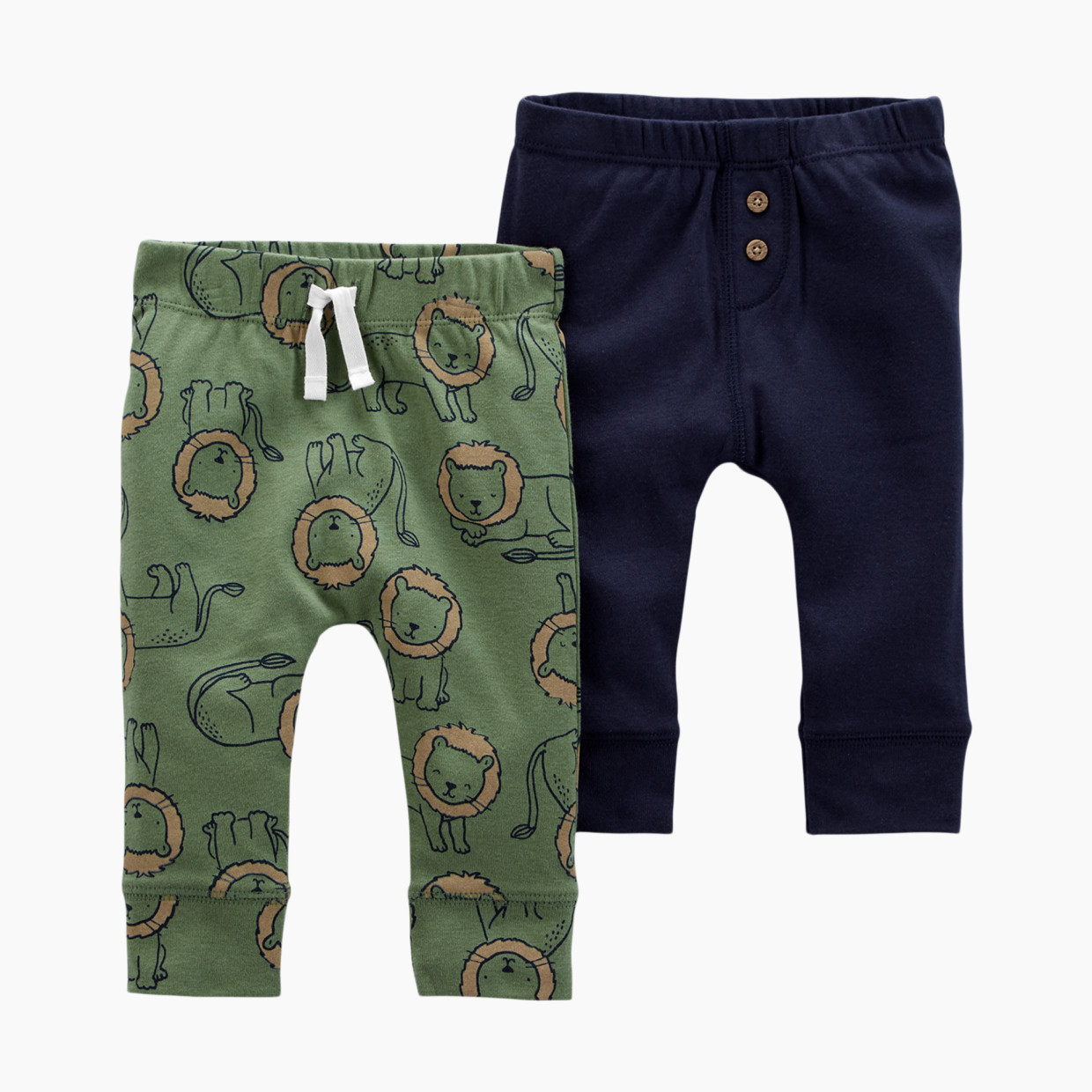 Carter's Cotton Pants (2 Pack) - Green/Blue, 3 M.