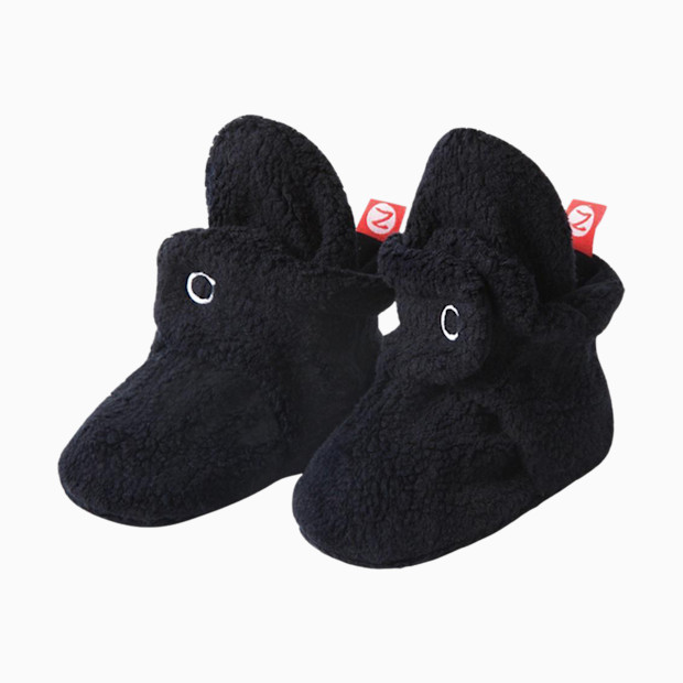 Zutano Cozie Fleece Bootie - Black, 6 M.