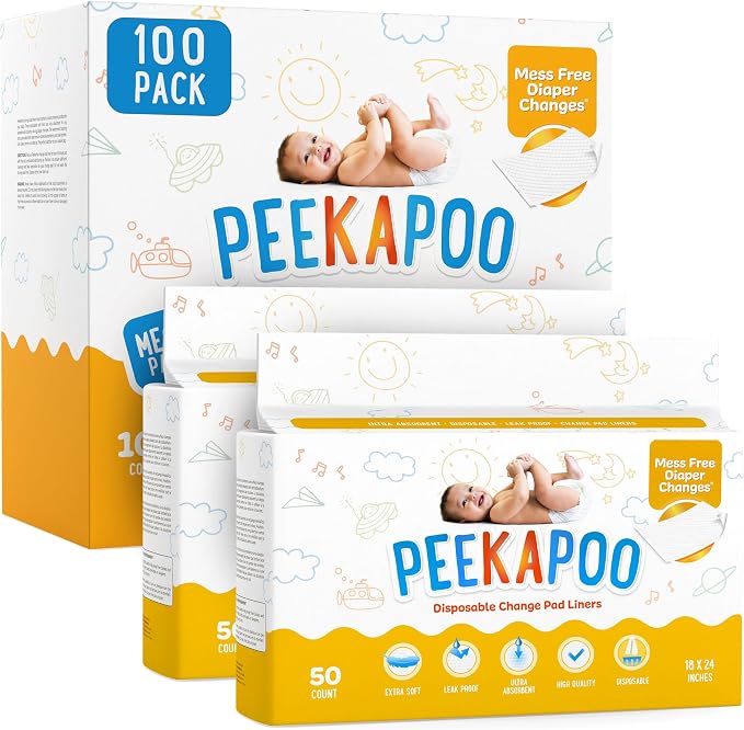Peekapoo The Original Disposable Baby Changing Pad Liners.
