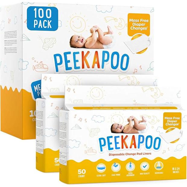 Peekapoo The Original Disposable Baby Changing Pad Liners.
