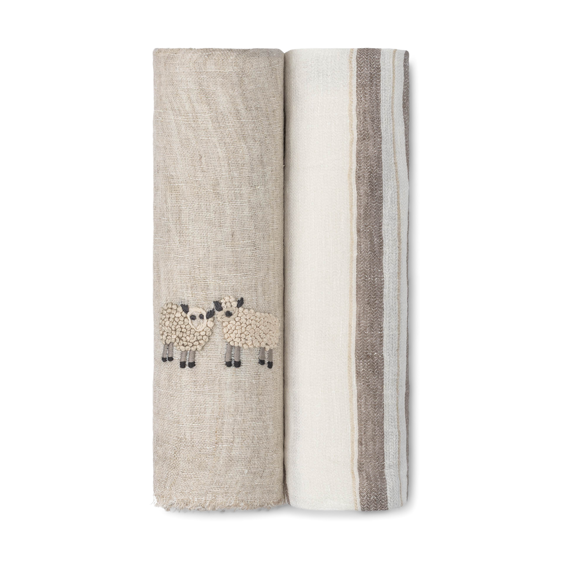 Crane Baby Finley 2-Piece Linen Swaddle Set.