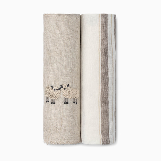 Crane Baby Finley 2-Piece Linen Swaddle Set.