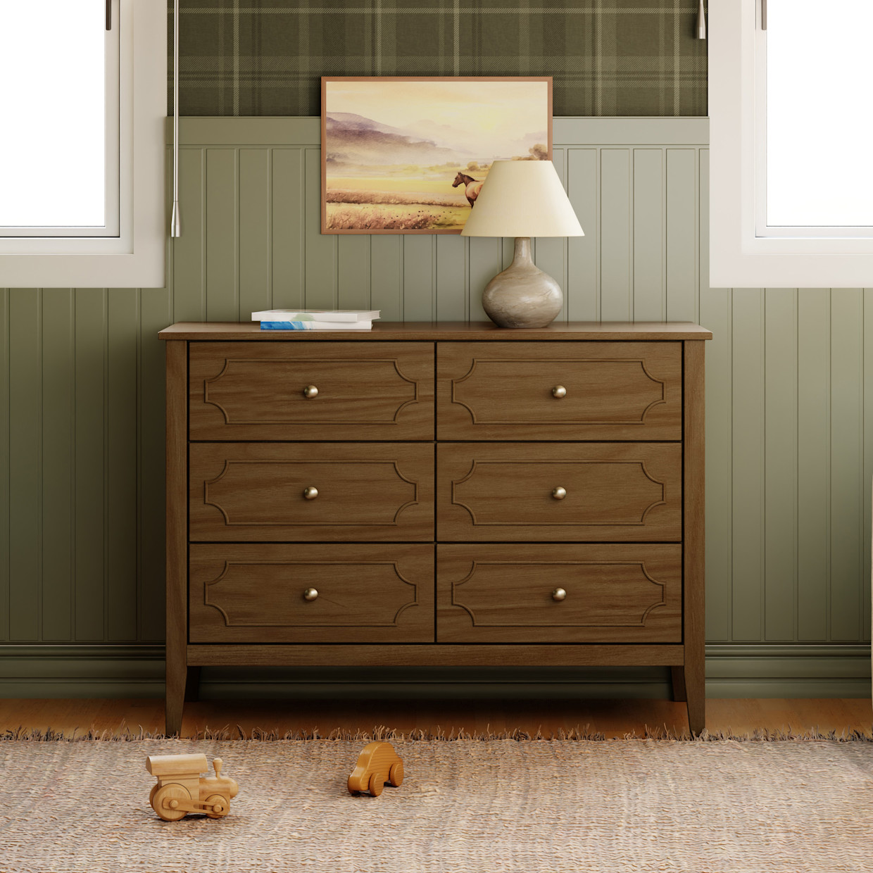 daVinci Chloe Regency 6-Drawer Dresser - Walnut.
