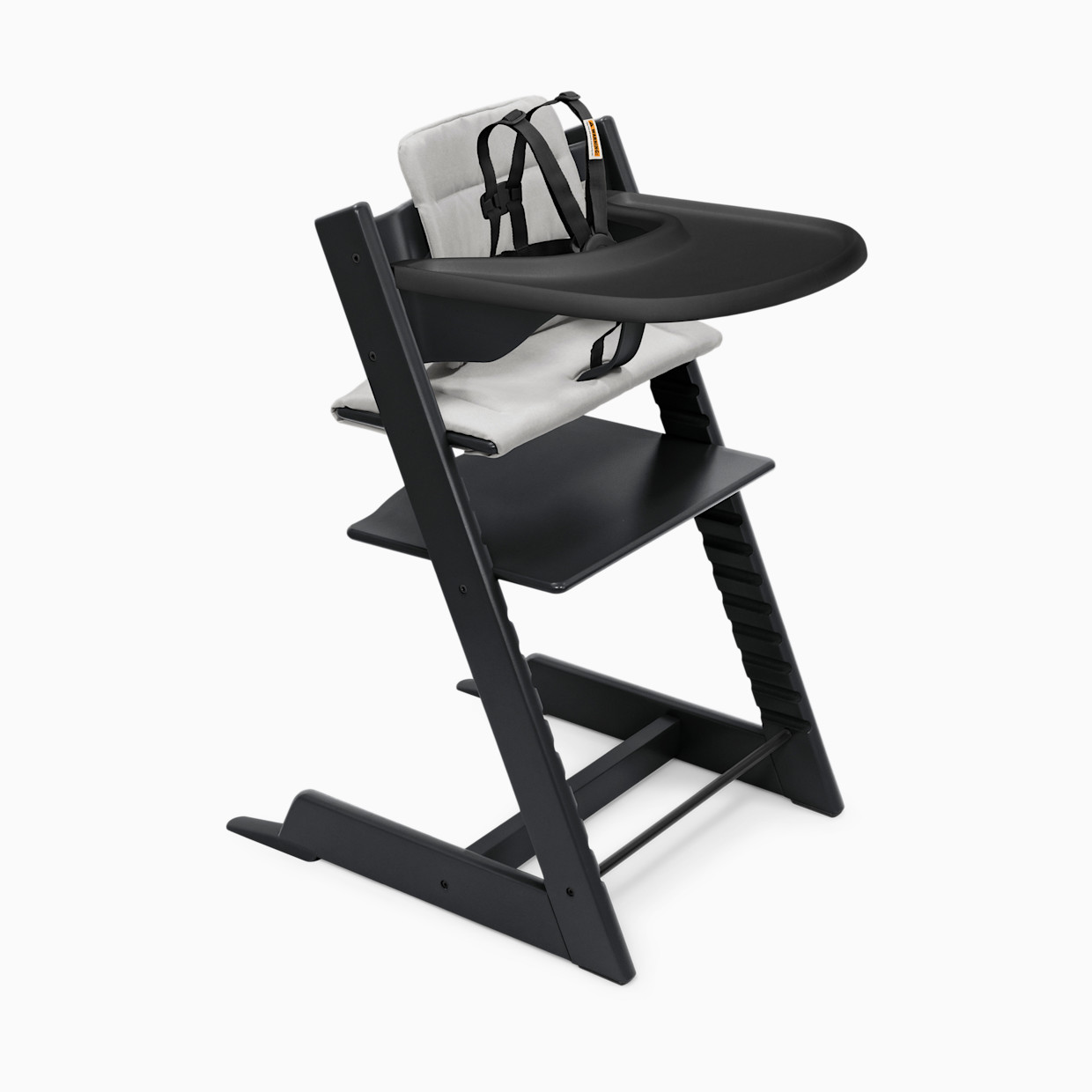 Stokke Tripp Trapp High Chair Complete² - Black/Anthracite Cushion/Black Tray.