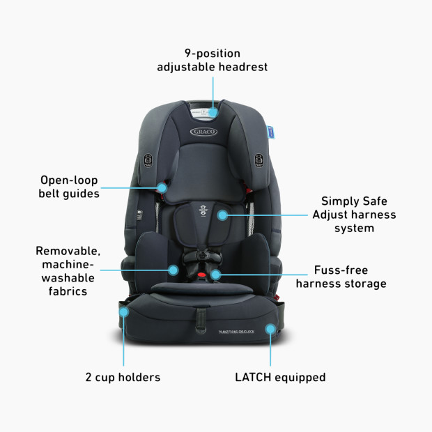 Graco Tranzitions SnugLock 3-in-1 Harness Booster Car Seat - Sutherland.