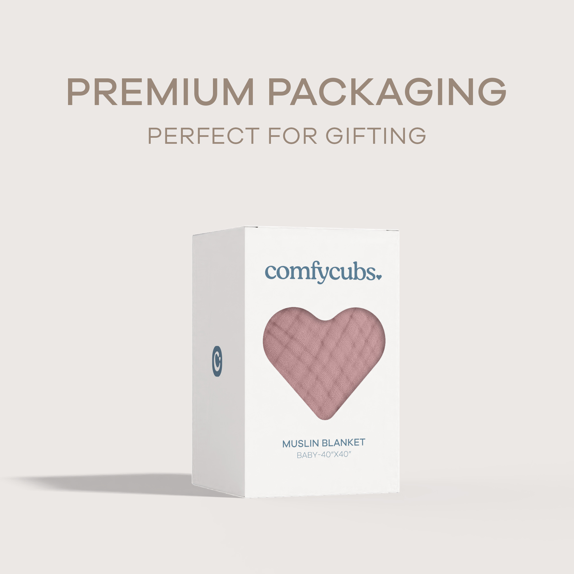 Comfy Cubs 6-Layer Cotton Muslin Baby Blanket - Mauve.