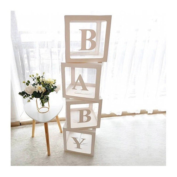 PoshPartyKits White Transparent Baby Boxes.
