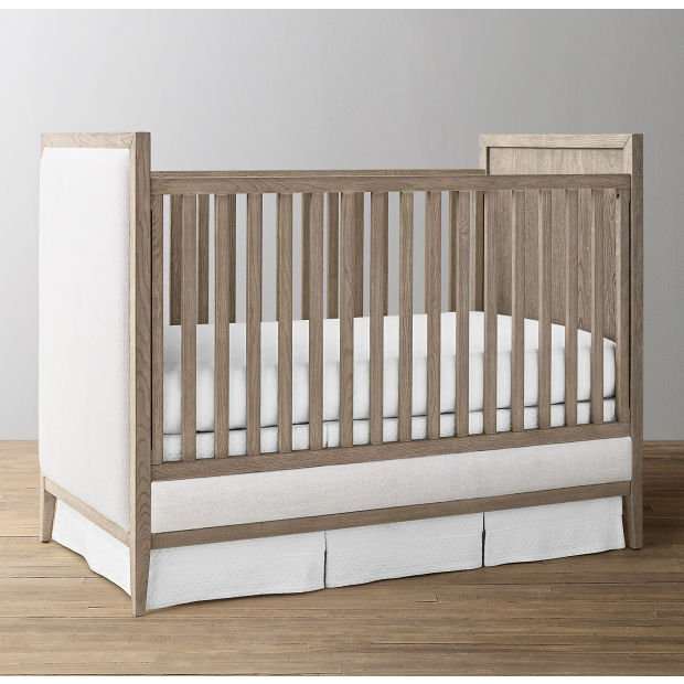 RH Baby Jeune French Contemporary Upholstered Panel Crib.