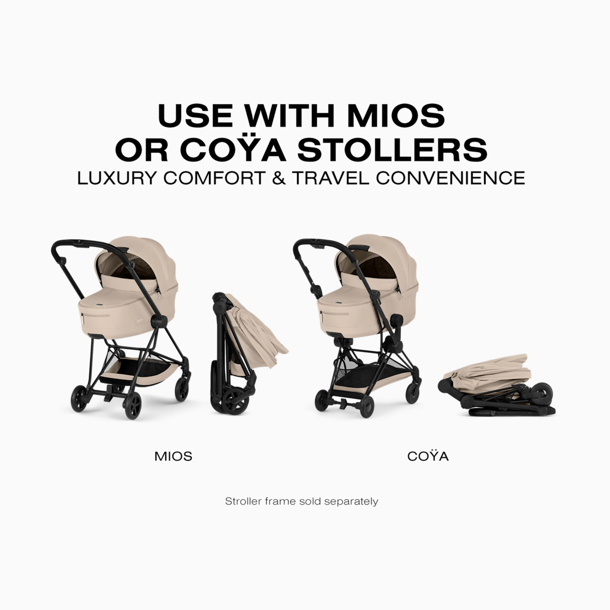 Cybex MIOS/COYA Fold Lux Carry Cot - Cozy Beige.