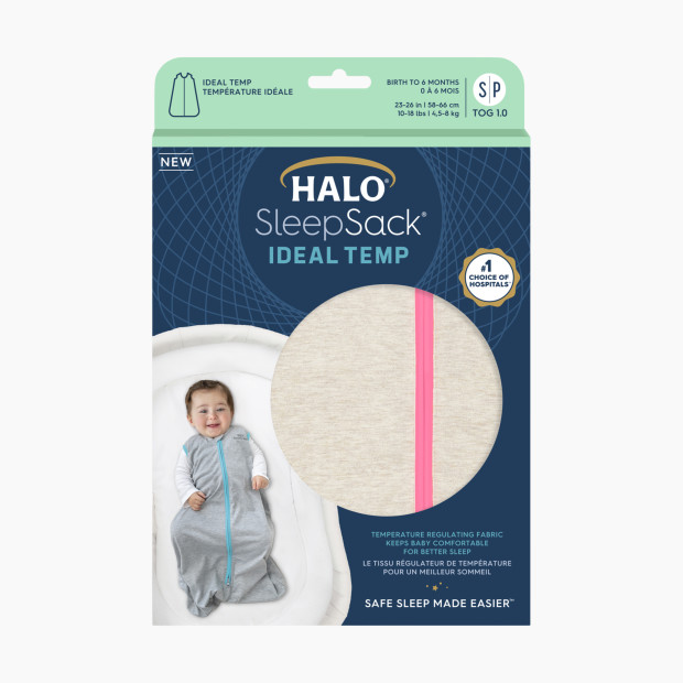 Halo Ideal Temp SleepSack Swaddle - Oatmeal, Small.