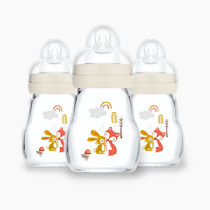 MAM Premium Glass Baby Bottles, Easy Switch Between Breast and Bottle, Feel Good Slow Flow, Newborn Essentials Must Have, 0+ Months, BPA Free, 6oz, Unisex, 3 Pack