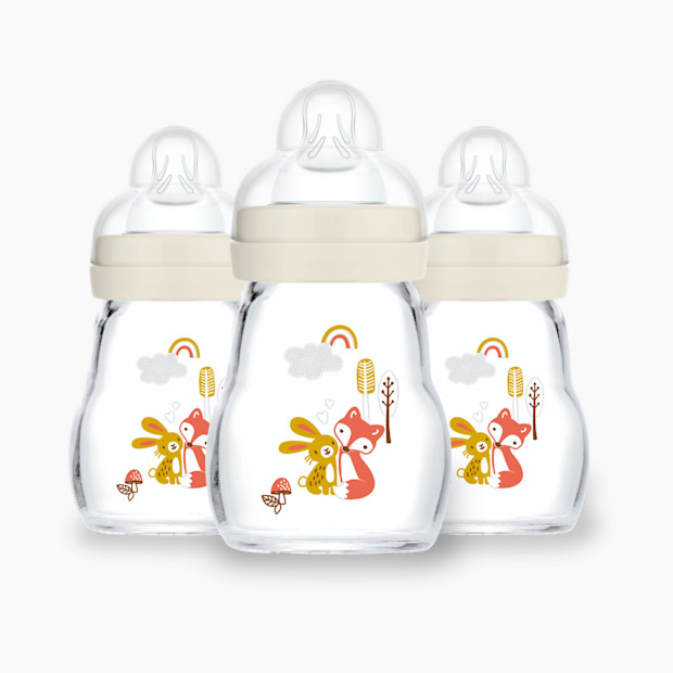 MAM Feel Good Slow Flow Premium Glass Bottle (3 Pack).