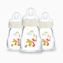 MAM Premium Glass Baby Bottles, Easy Switch Between Breast and Bottle, Feel Good Slow Flow, Newborn Essentials Must Have, 0+ Months, BPA Free, 6oz, Unisex, 3 Pack