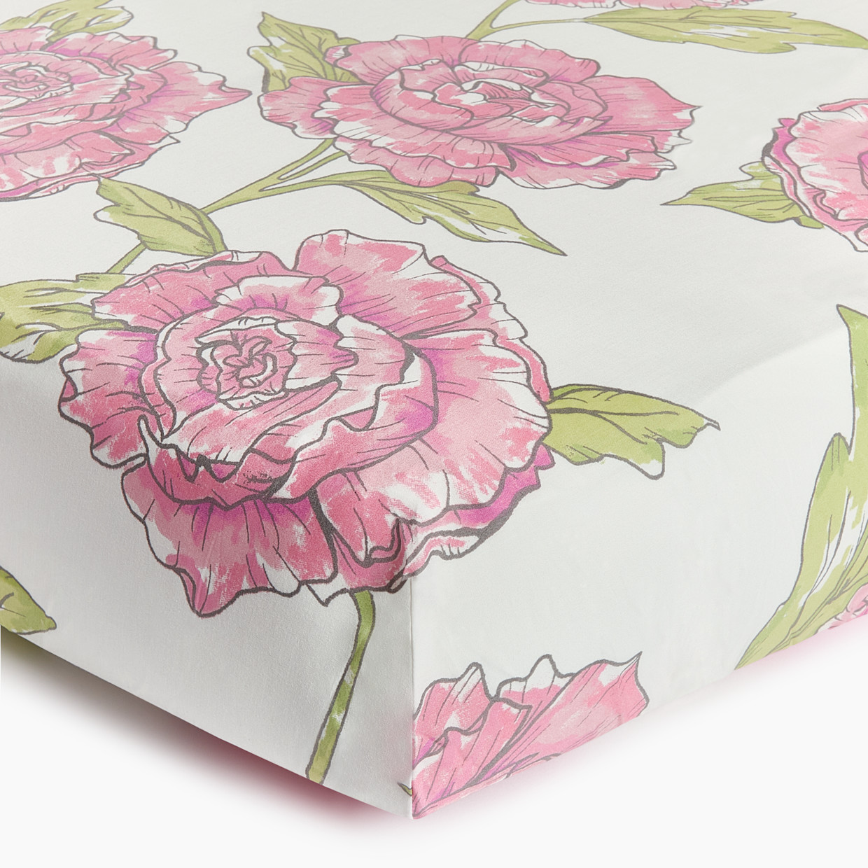 Soundly Percale Organic Crib Sheet - Floral.