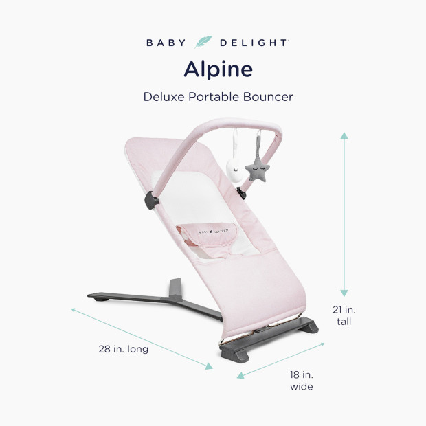 Baby Delight Alpine Deluxe Portable Bouncer - Peony Pink.