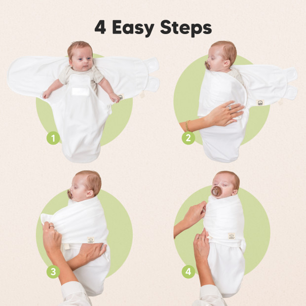 KeaBabies Soothe Zippy Swaddle Wraps (3 Pack) - Sage, One Size.