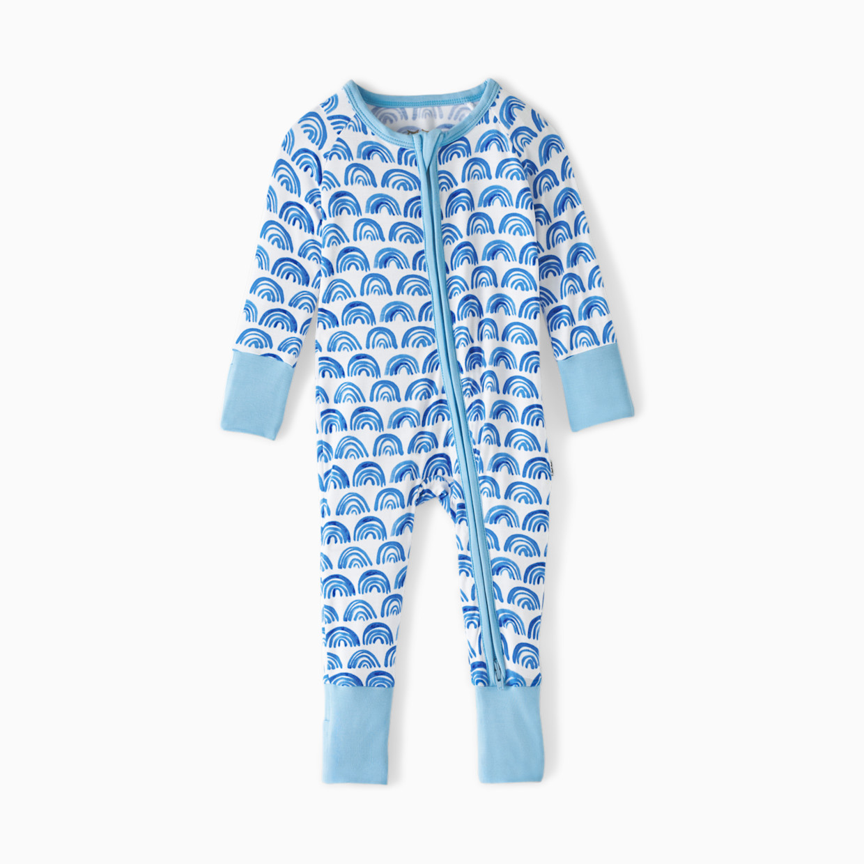 Little Sleepies Zippy - Blue Rainbows, Preemie.