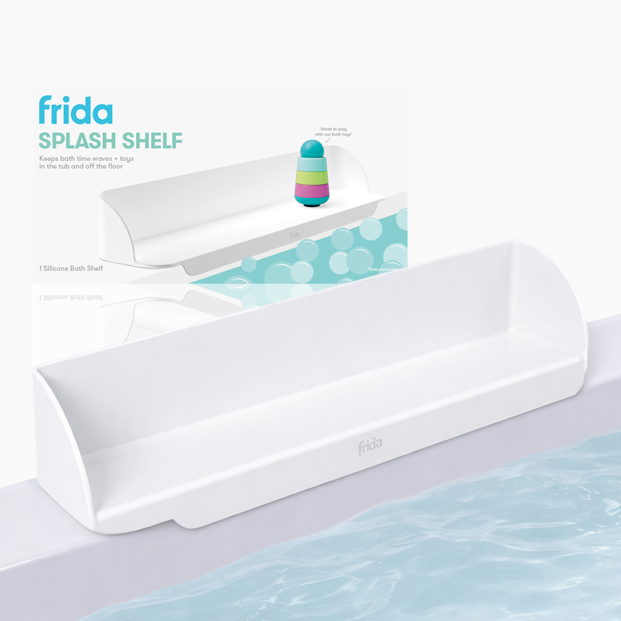 Frida Baby Bath Ledge Splash Shelf - White.