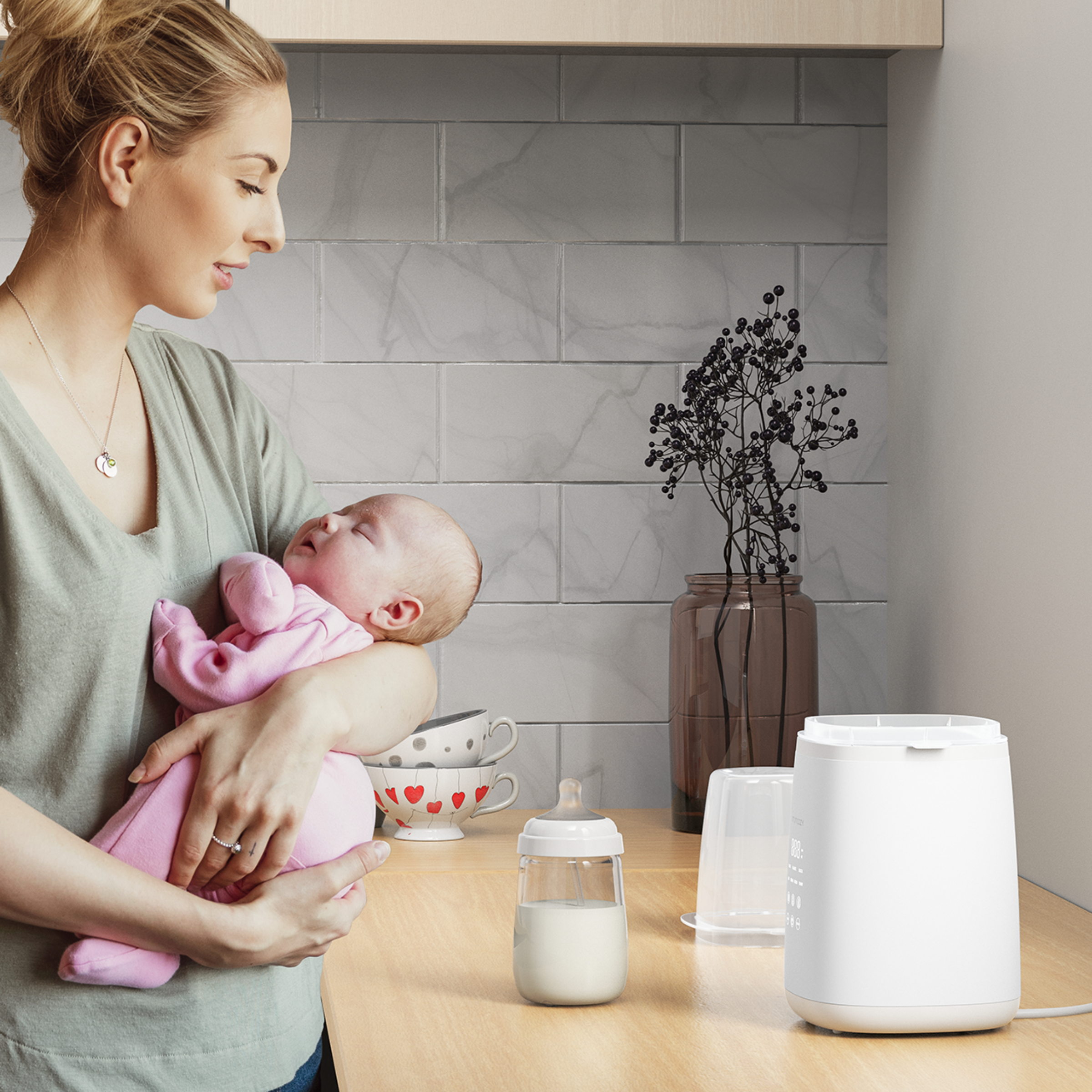 Momcozy Baby Bottle Warmer - White.