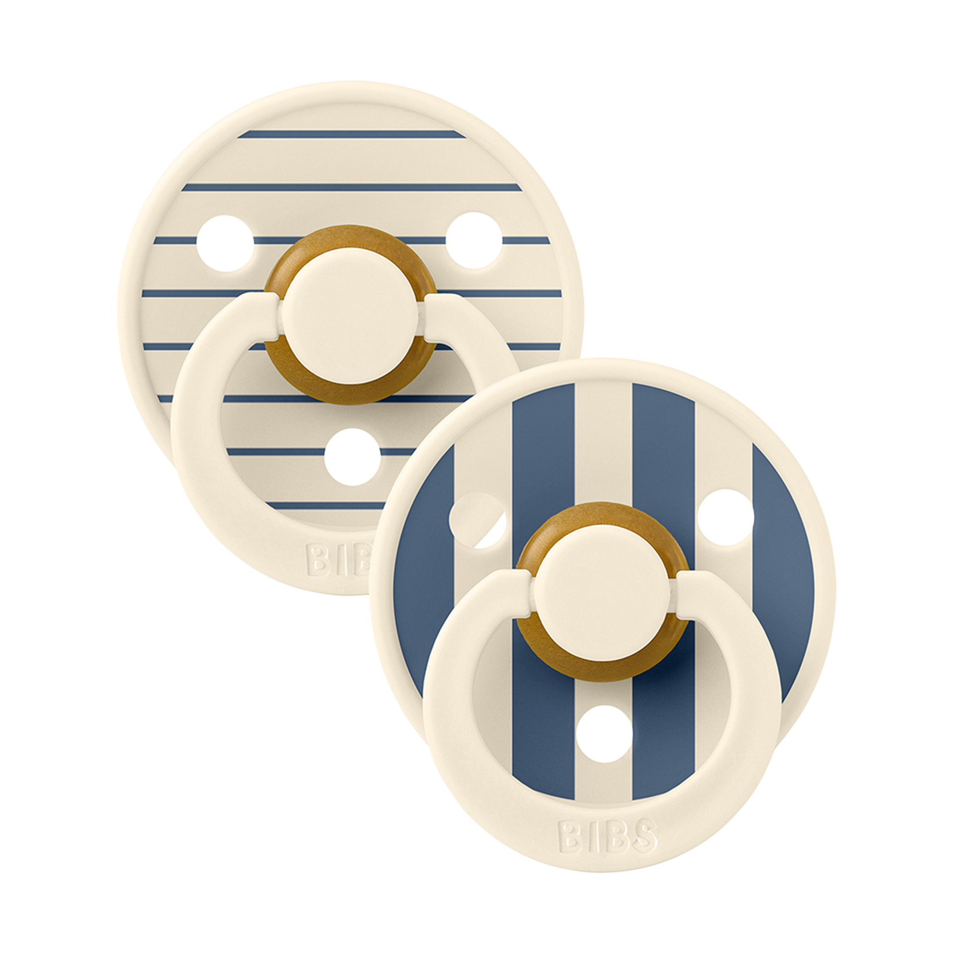 BIBS Studio Pin Colour Natural Rubber Pacificier (2-pack).