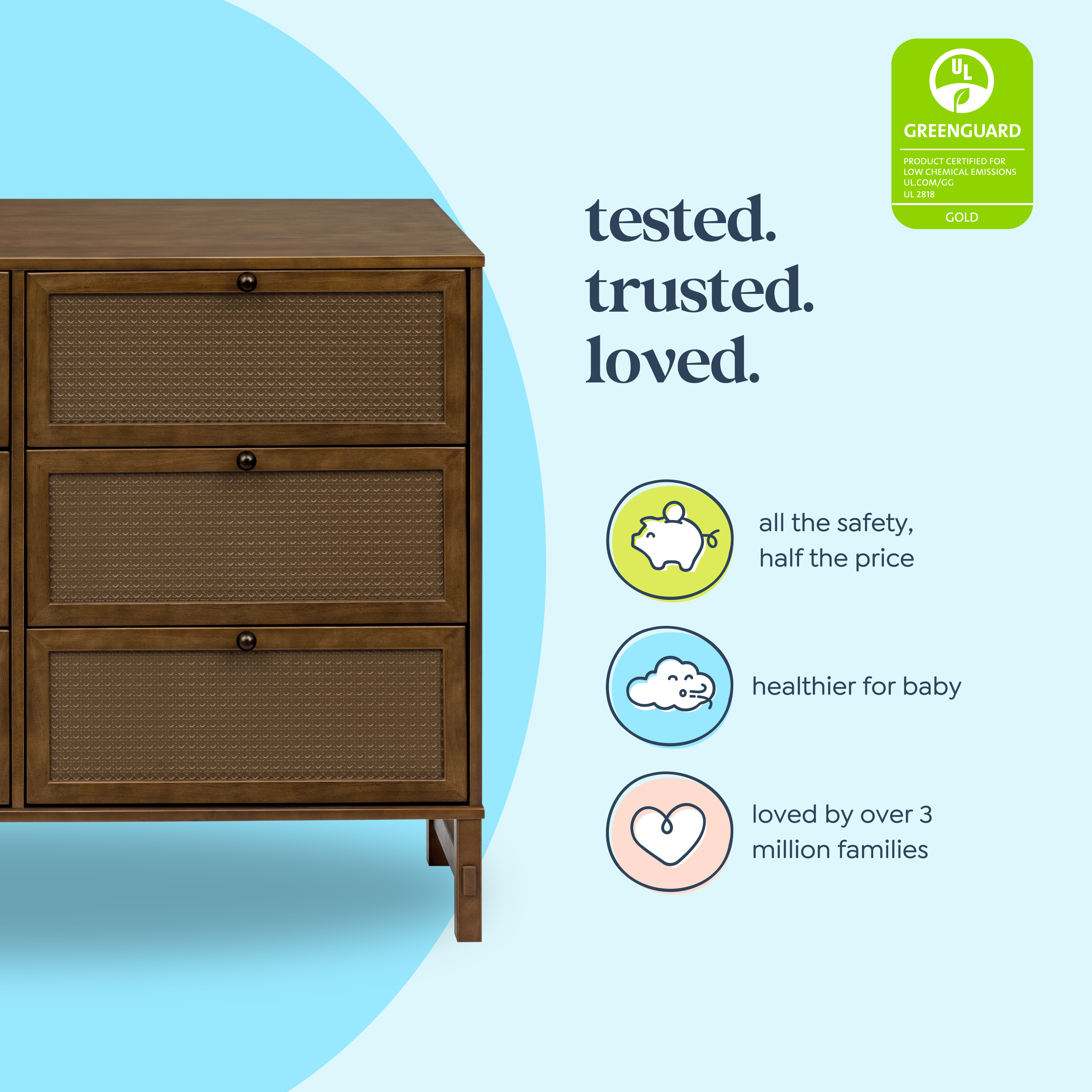 daVinci Margot 6-Drawer Dresser - Walnut.