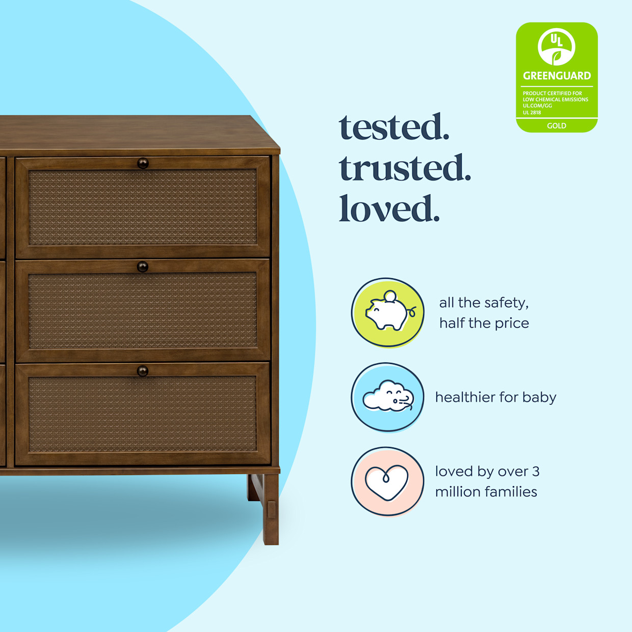 daVinci Margot 6-Drawer Dresser - Walnut.