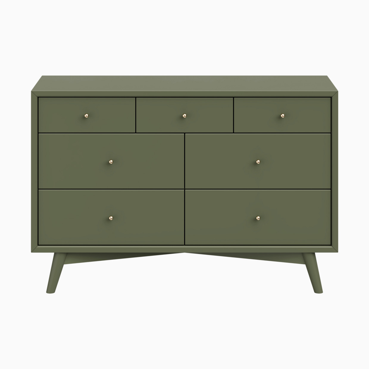 babyletto Palma 7-Drawer Assembled Double Dresser - Olive.
