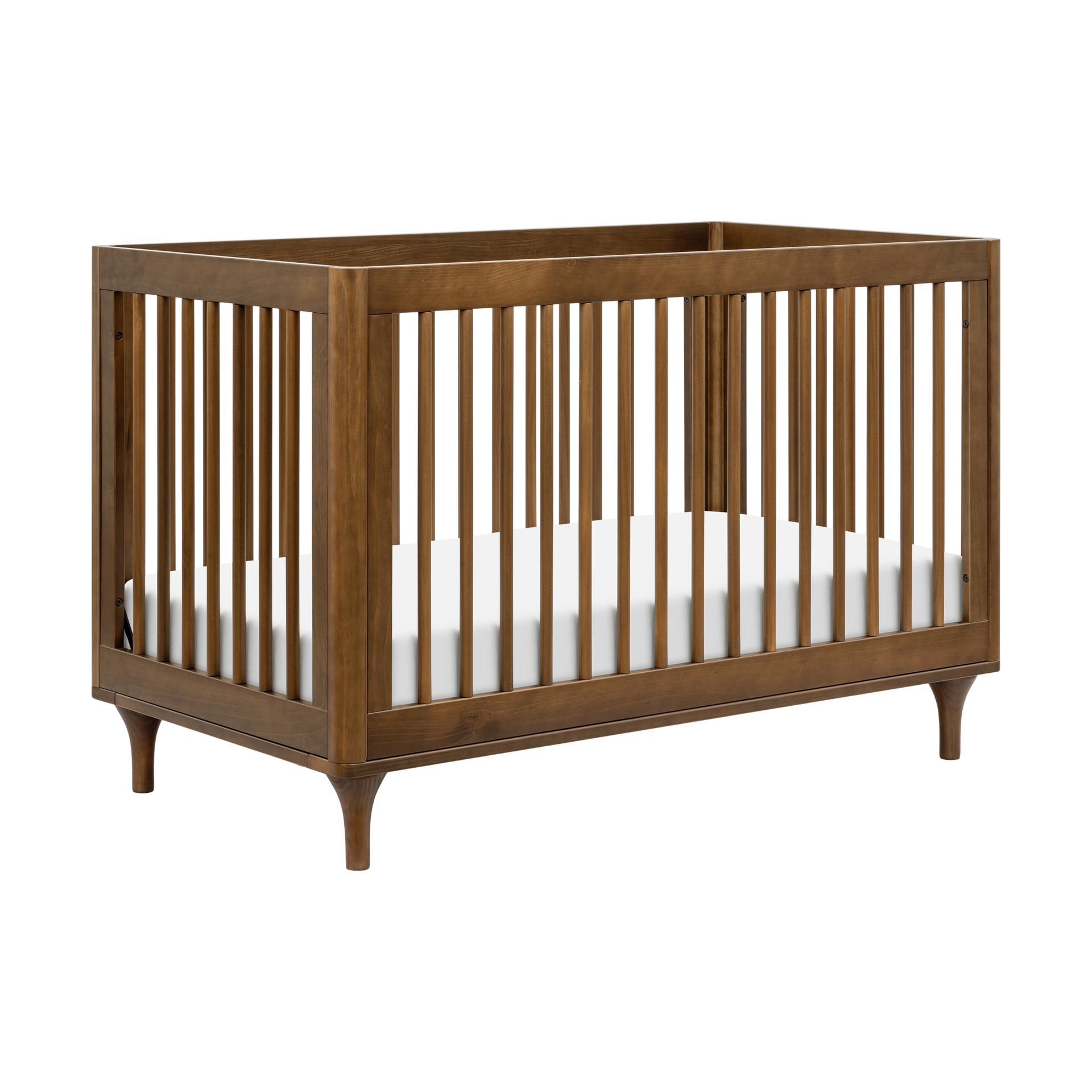 babyletto Lolly 3-in-1 Convertible Crib with Toddler Bed Conversion Kit - Natural Walnut.
