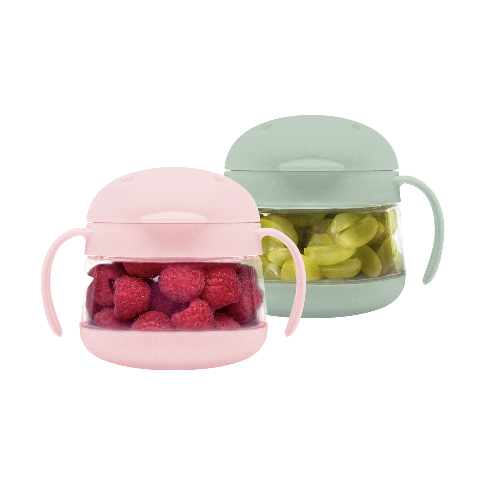 Ubbi Tweat No Spill Snack Container for Kids, BPA-Free Tritan, Toddler Snack Container, Sage & Pink