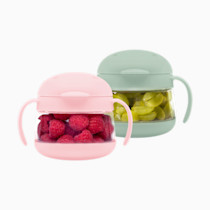 Ubbi Tweat No Spill Snack Container for Kids, BPA-Free Tritan, Toddler Snack Container, Sage & Pink