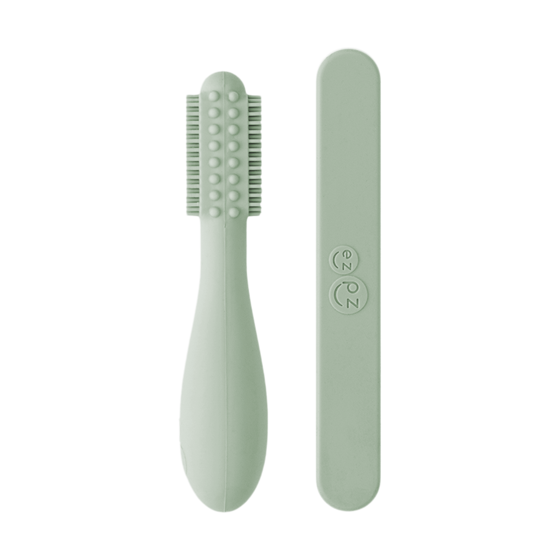 ezpz Baby-Led Toothbrush + Sensory Tongue Depressor Dual Pack.