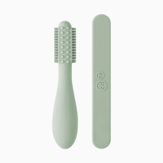 ezpz Baby-Led Toothbrush + Sensory Tongue Depressor Dual Pack.
