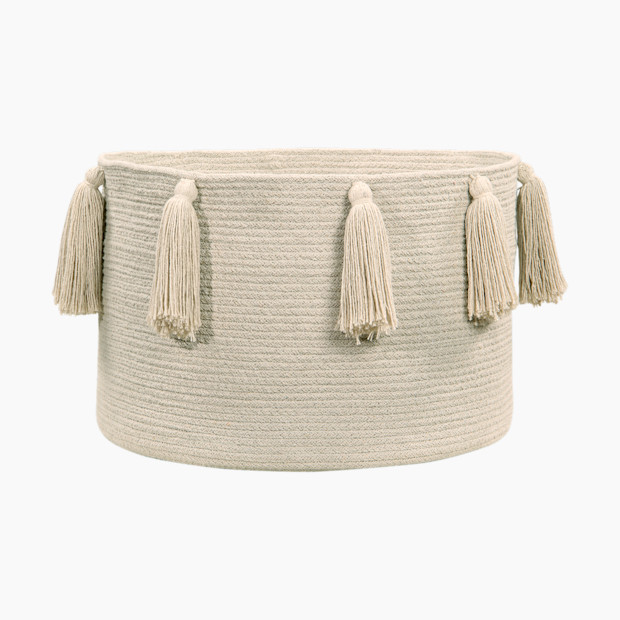 Lorena Canals Cotton Tassel Basket - Natural.