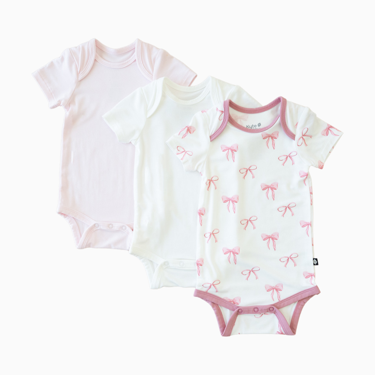 Kyte Baby First Favorites Bodysuit Bundle (3 Pack) - Bows/Sakura/Cloud, 0-3 M.