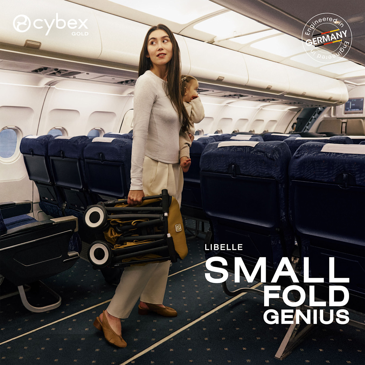 Cybex LIBELLE Ultra Lightweight Travel Stroller - Magic Black.