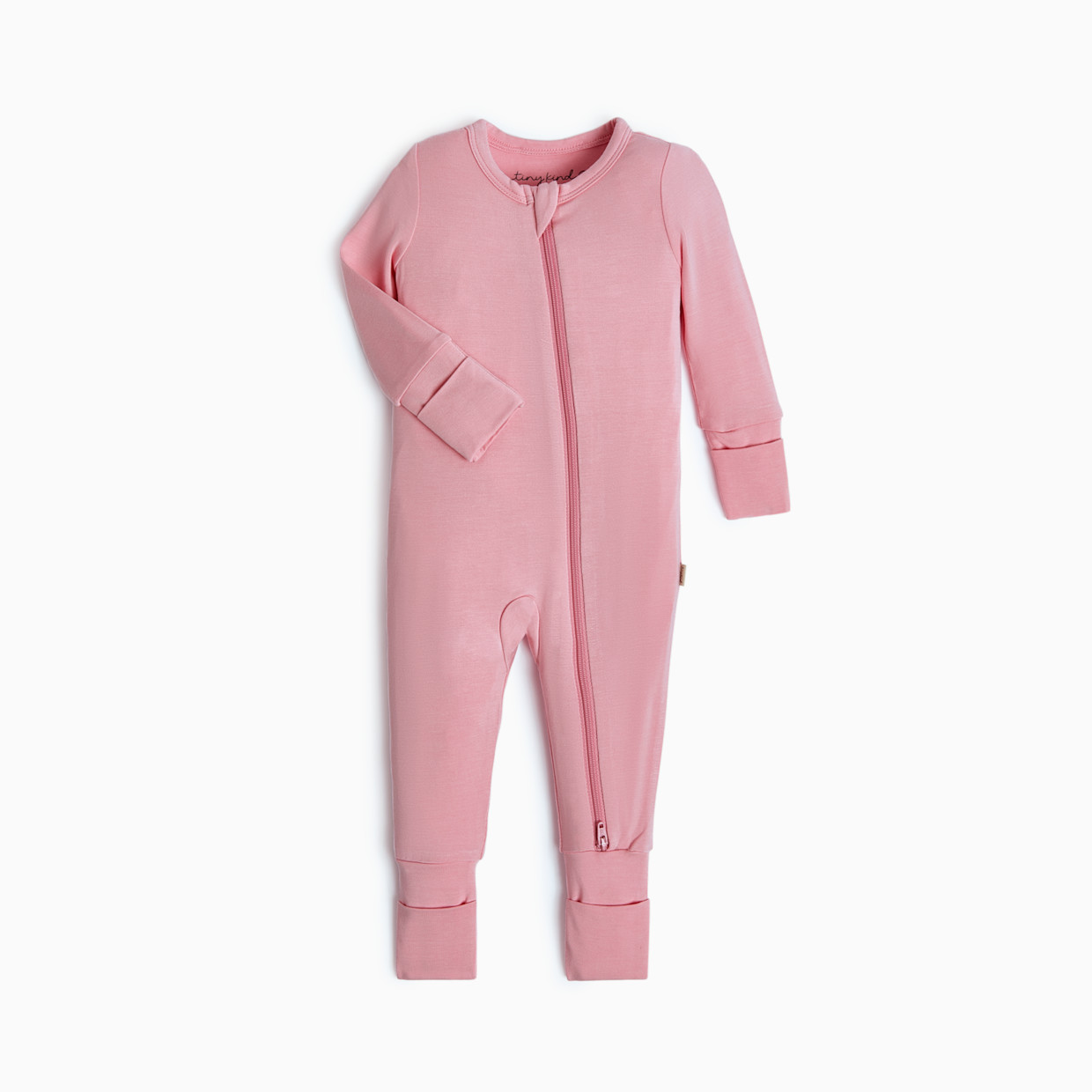 Tiny Kind Bamboo Viscose Convertible Footie - Pink, 6-12 M.