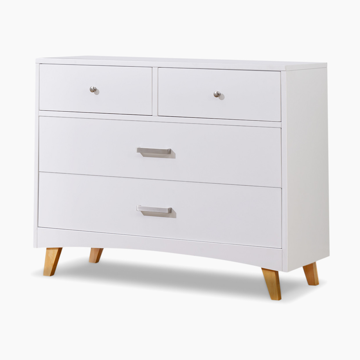 Sorelle Soho 4 Drawer Dresser - White And Natural Wood.