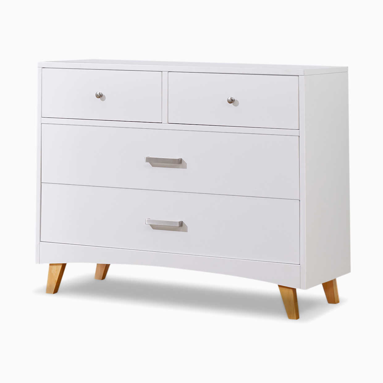 Sorelle Soho 4 Drawer Dresser - White And Natural Wood.