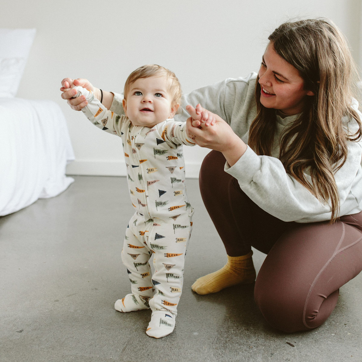 Goumi Kids Grow With You Footie- Snug Fit - Babylist Exclusive Affirmations, 0-3 M.