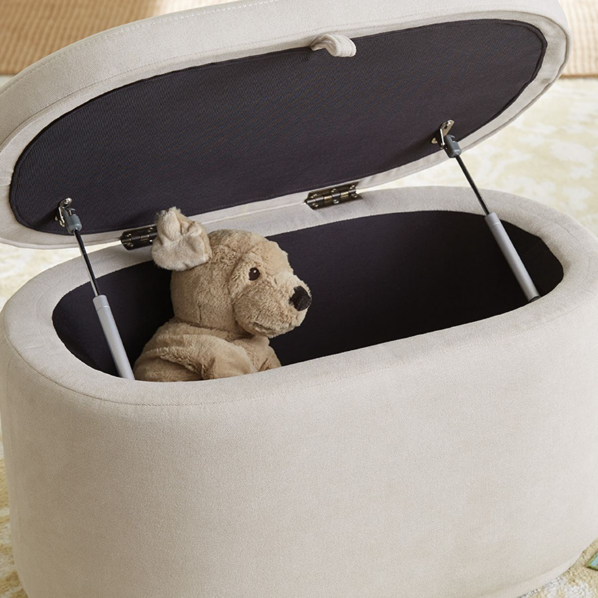 Nurture& The Storage Ottoman - Gray.