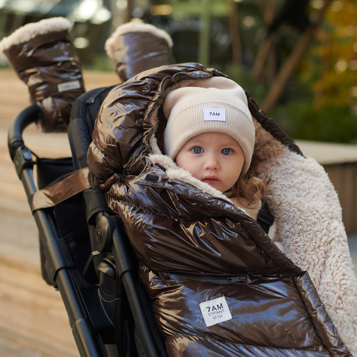 7AM Enfant Warmmuffs - Brown Polar.