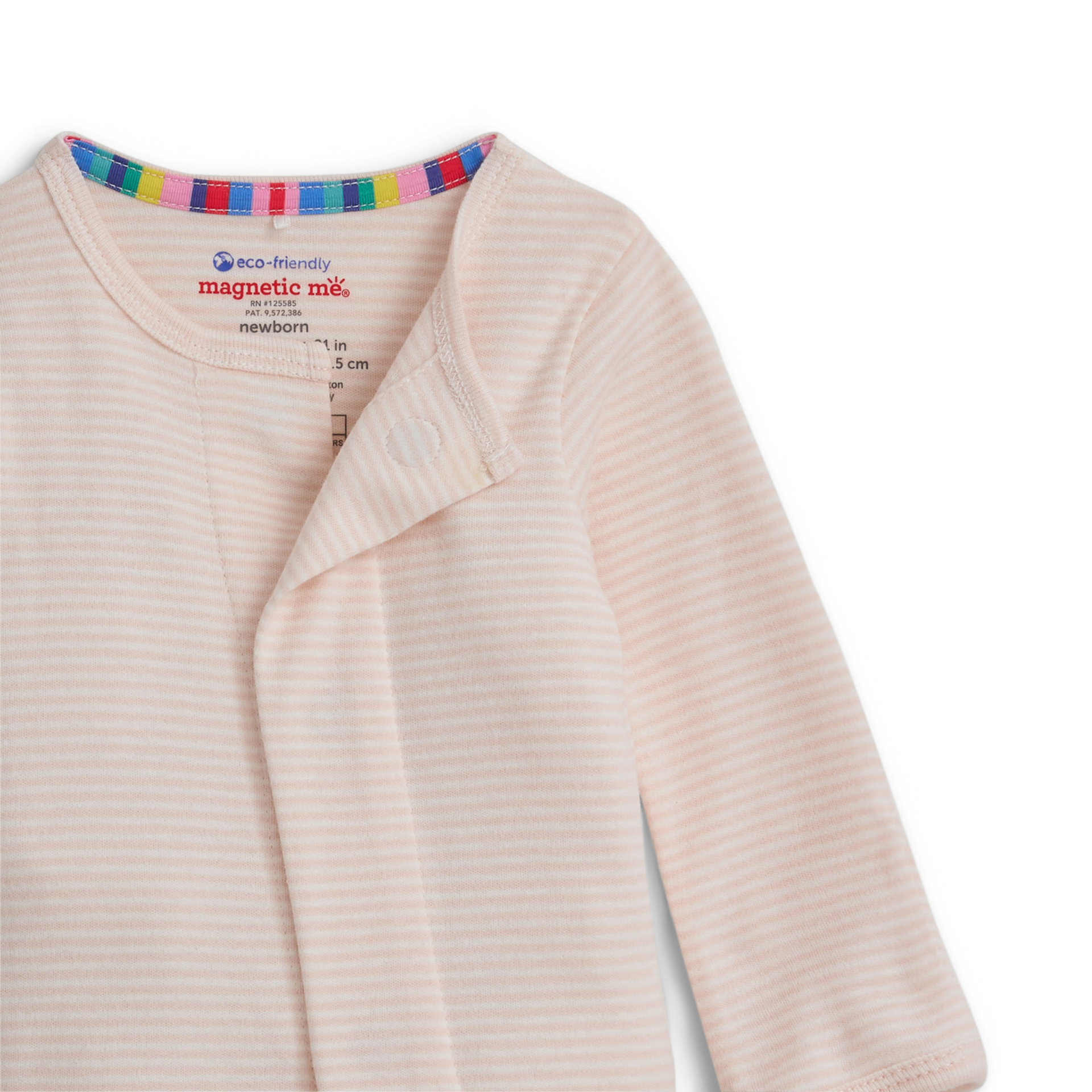 Magnetic Me Organic Cotton Magnetic Footie 2 Pack Bundle - Pink Assorted, 0-3 M.