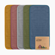 5-Pack Cotton Muslin Burp Cloths Baby Girls, Boys - Soft & Absorbent Spit Up Burp Rags, Large Muslin Towel, Cotton Wash Cloths for Babies, Newborn, Infant, No Shrink, Durable, Neutral (Corals)