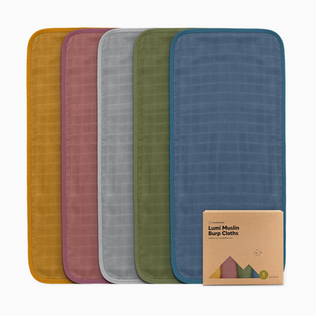 KeaBabies Lumi Muslin Burp Cloths (5 Pack).