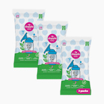 Breast Pump Wipes by Dapple Baby, Hypoallergenic & Powered by Plants, Removes Milk Residue, Leaves No Taste, Convenient Wipes Pouch, Fragrance Free, 25 Count (Pack of 3)