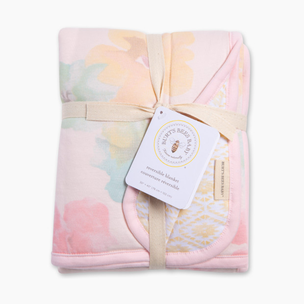 Burt's Bees Baby Reversible Organic Cotton Jersey Knit Blanket - Morning Glory.