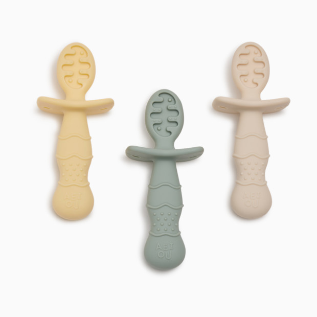 AEIOU Baby Led Weaning Grippy Spoon - (3 Pack).