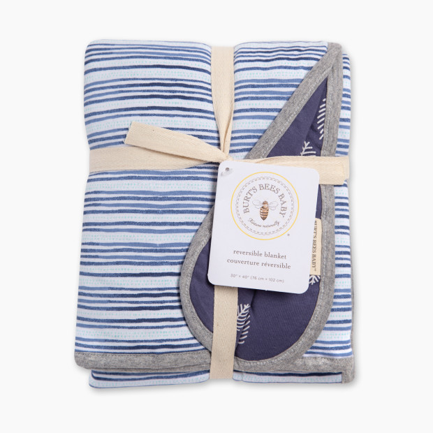 Burt's Bees Baby Reversible Organic Cotton Jersey Knit Blanket - On The Road.